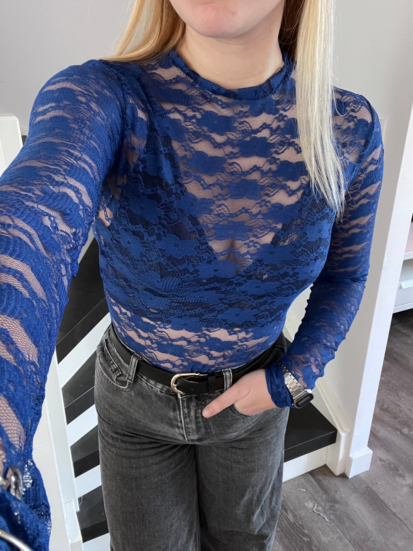 Lilly - Lace Longsleeve Blue