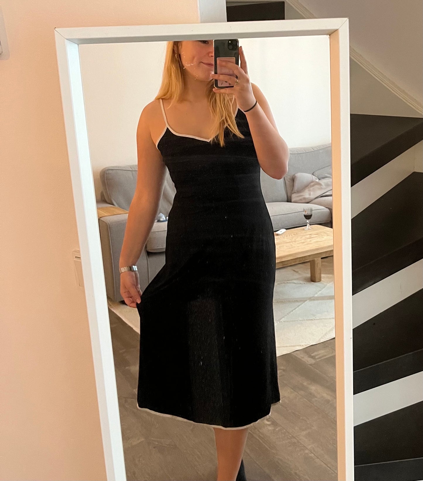 Samantha Dress (Long) - Black and White