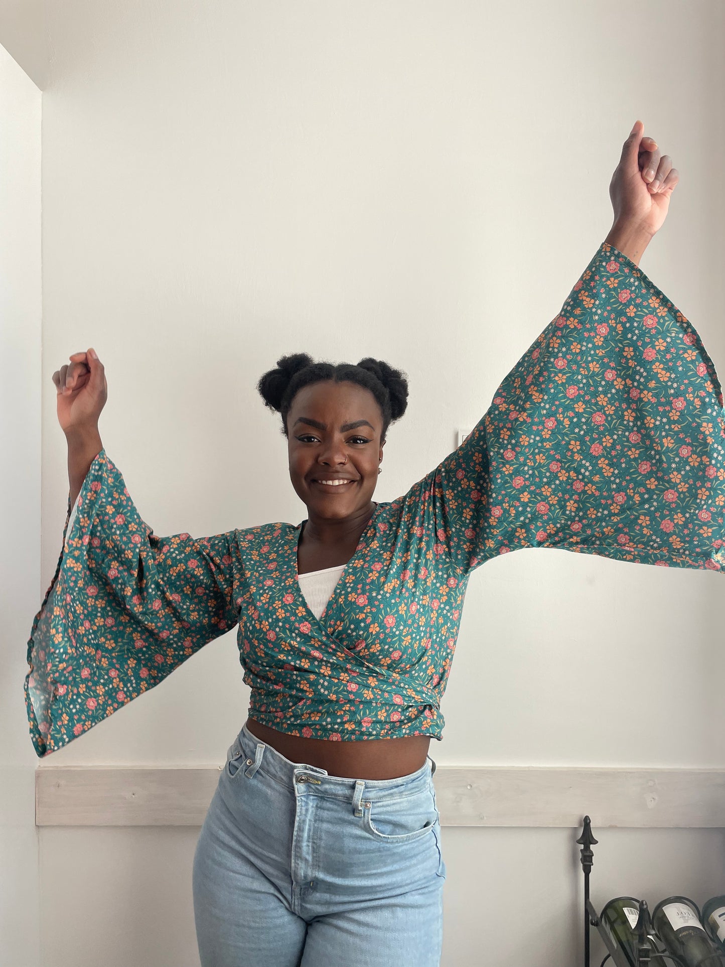 Naïka Top - Flower print green