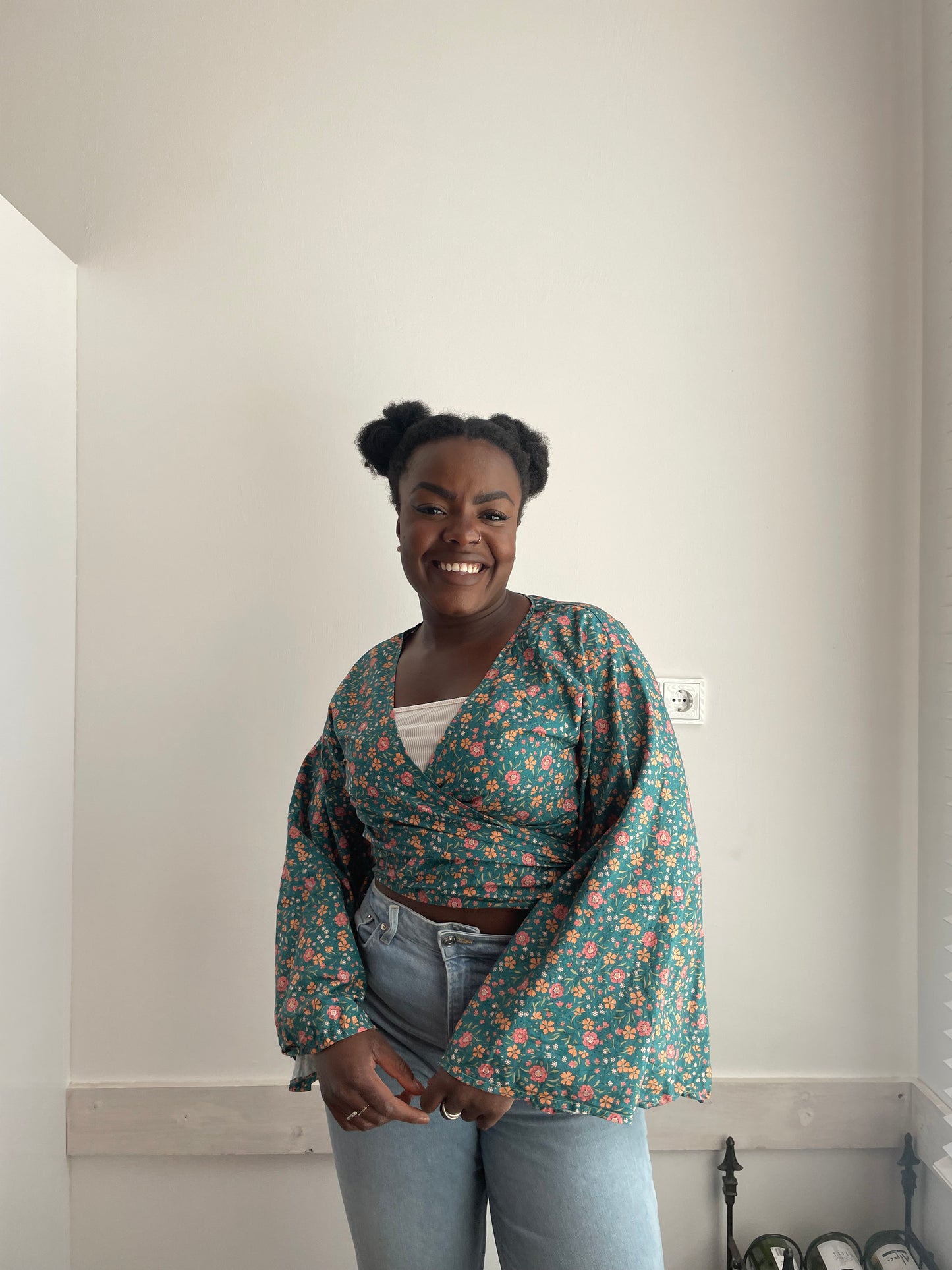 Naïka Top - Flower print green