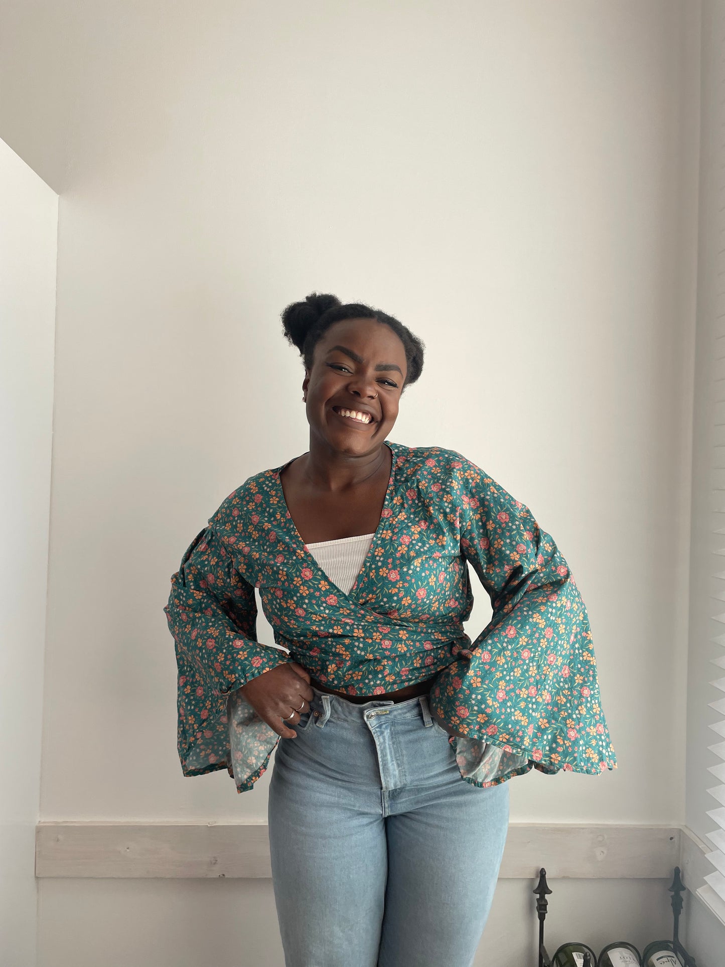 Naïka Top - Flower print green