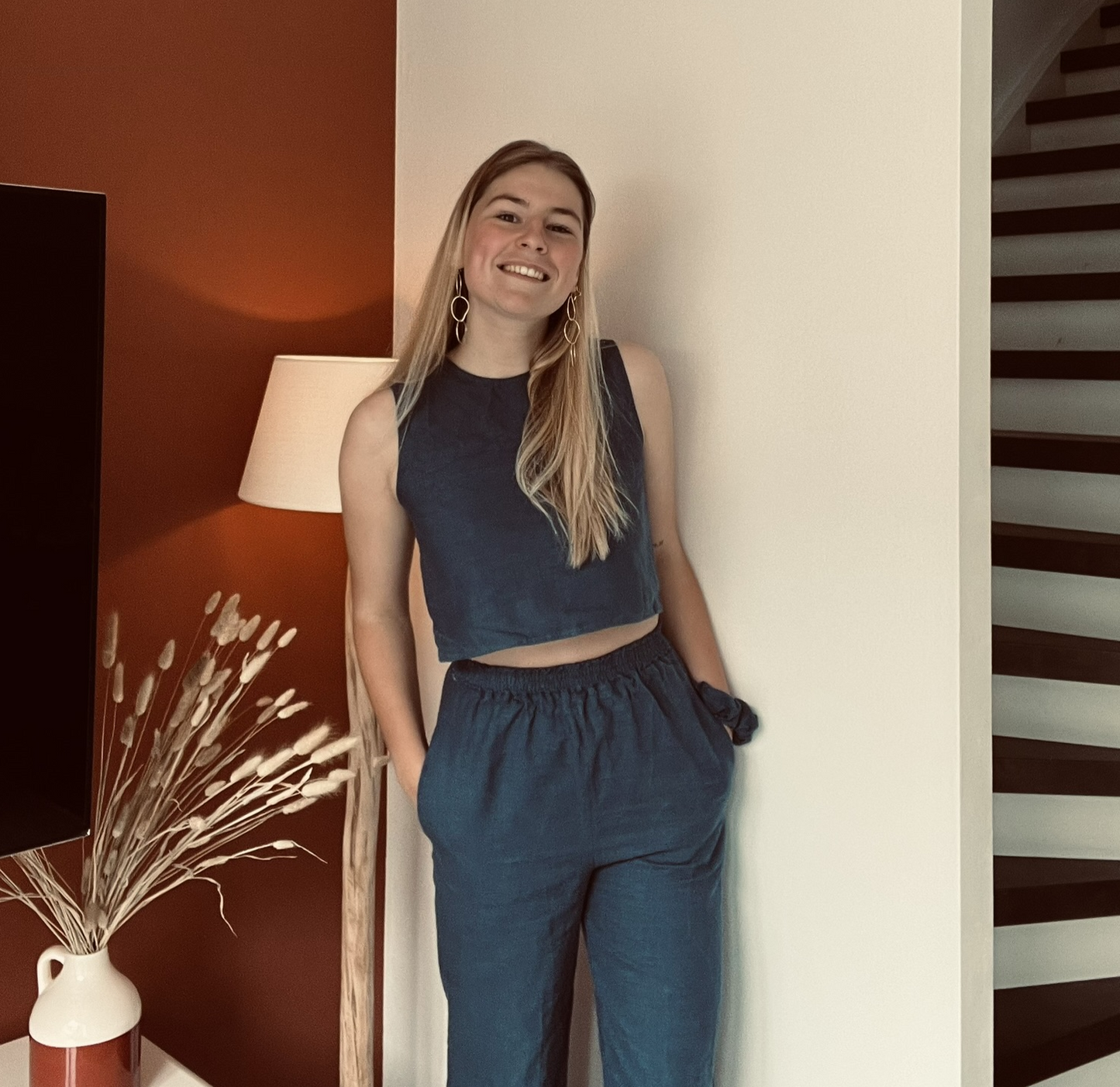 Bloomies - Blue Linen set