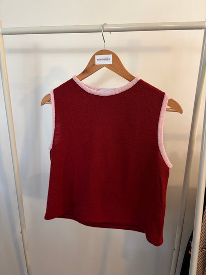 Reworked spencer – Red and Pink