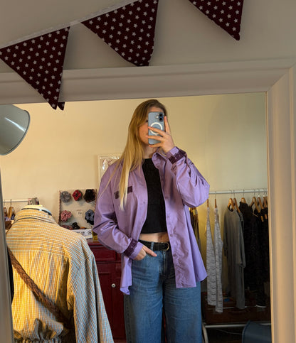 Reworked Blouse - Striped Lila + Purple