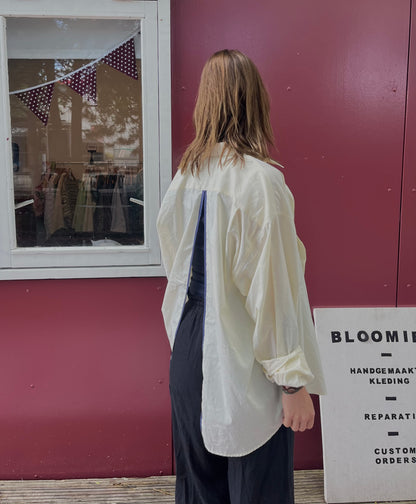 Reworked Blouse – Light Yellow & Open Back