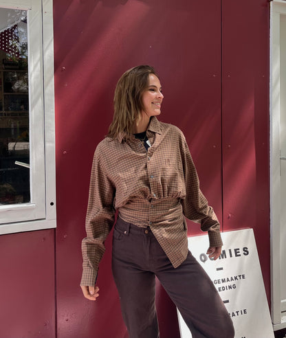 Reworked Blouse – Brown Checks