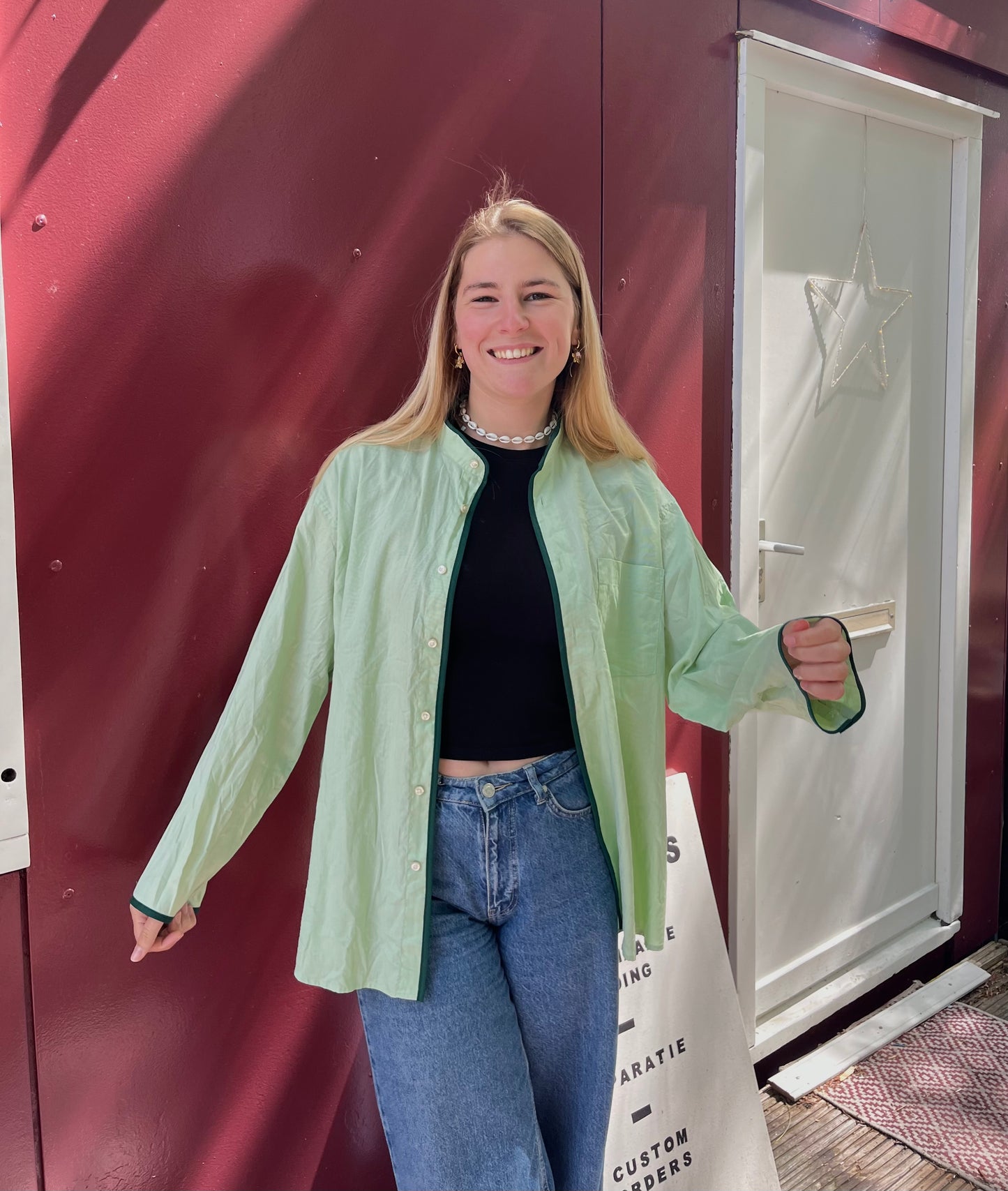 Reworked Blouse - Green Green