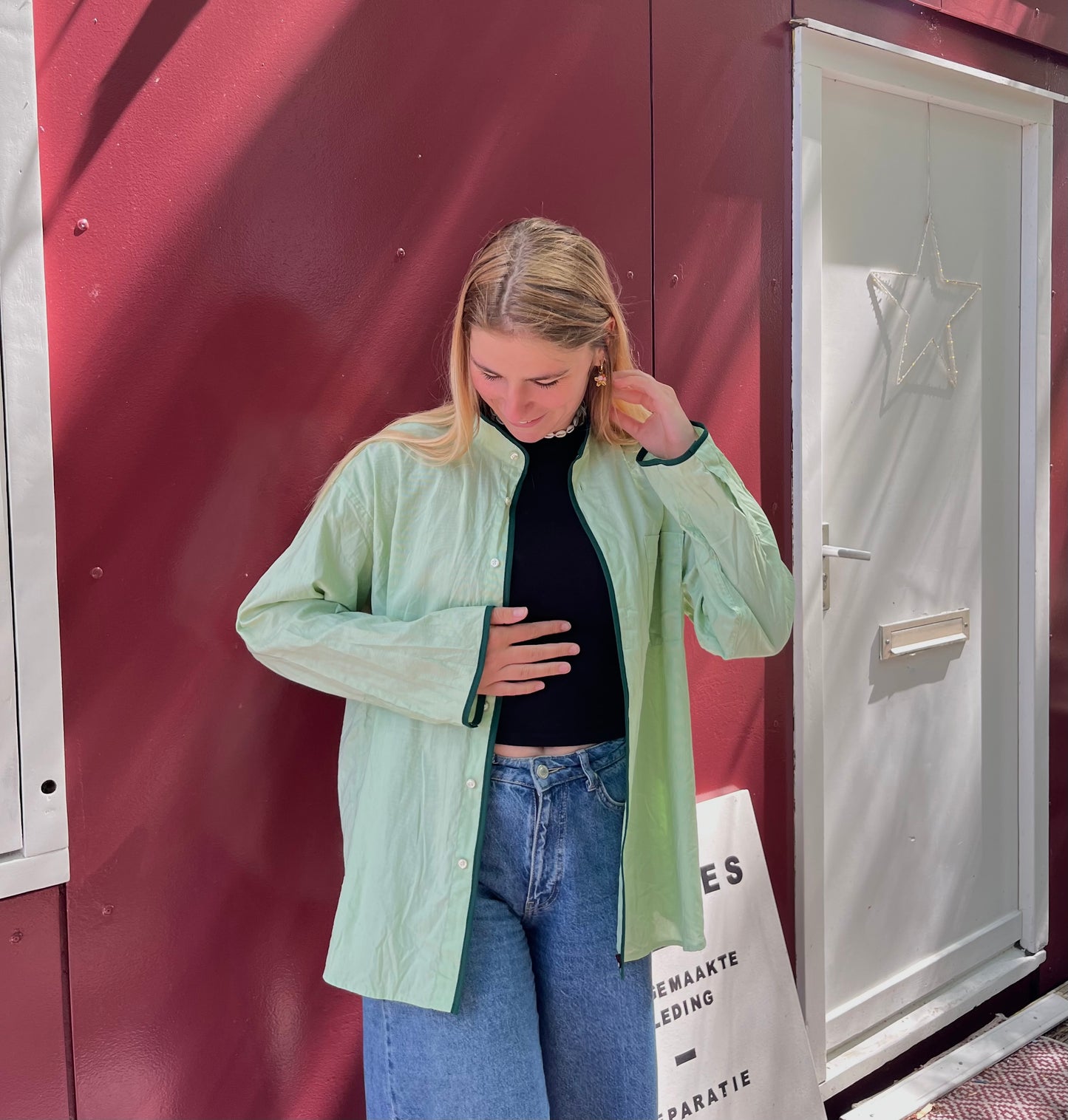 Reworked Blouse - Green Green